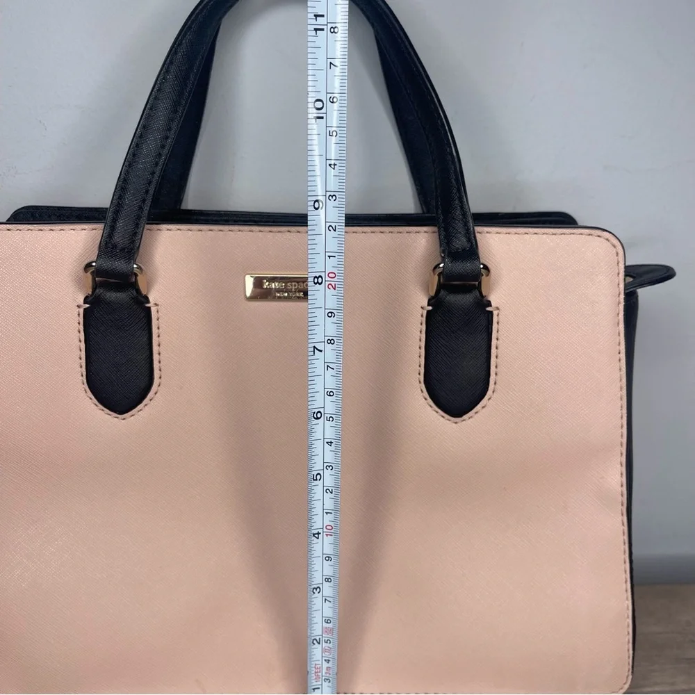 Kate Spade Leighann Laurel way Blush‎ and Black Satchel purse hand bag
